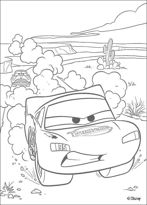 Plansa de colorat cu Cars pixar 225 141